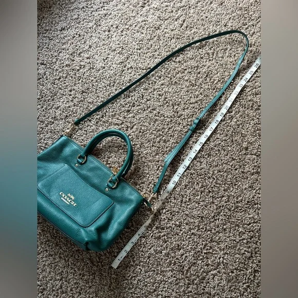 Coach Mini Emma Satchel Purse Handbag / Slim Wallet Set In Rare Jade Green Color - Picture 16 of 16